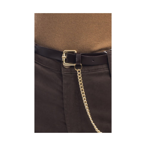 Kocca Pantalone Pantalone Donna modello chino con cintura Cioccolato A23-KOCCABAERAY-30372-26 - Francavilla Moda