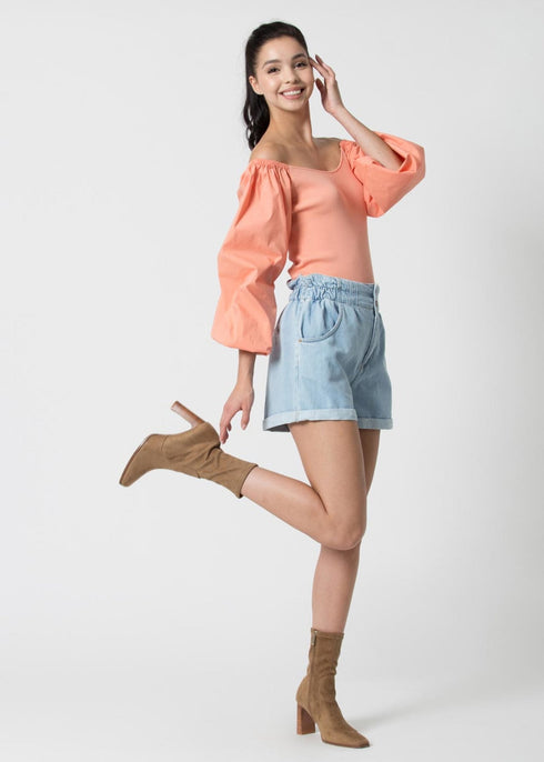 Shorts Donna Pelell con elastico Jeans chiaro KOCCA- Francavilla Moda