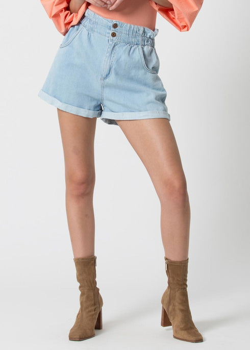 Shorts Donna Pelell con elastico Jeans chiaro KOCCA- Francavilla Moda