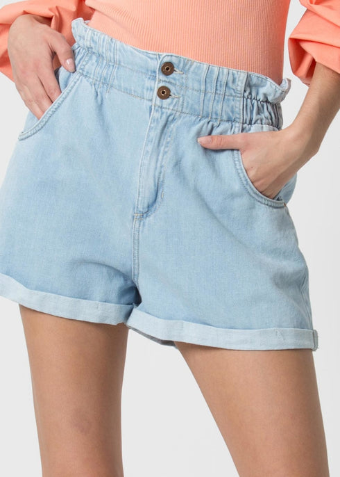 Shorts Donna Pelell con elastico Jeans chiaro KOCCA- Francavilla Moda