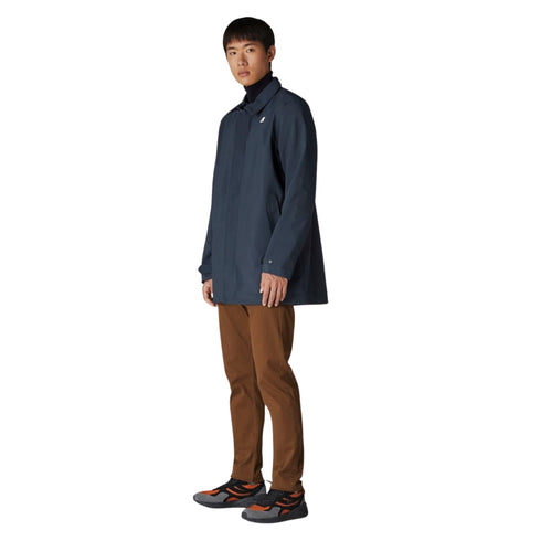 Trench Uomo Benny Bonded in nylon triplo strato Blu KWAY- Francavilla Moda