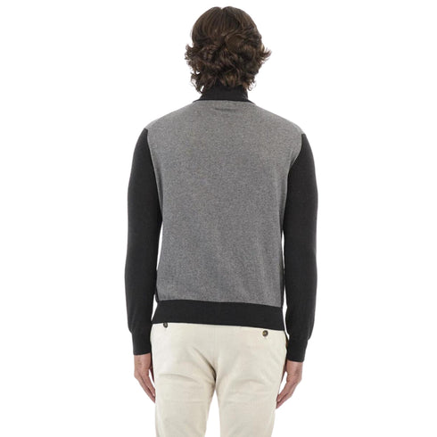 La Martina Cardigan Cardigan Uomo a zip bicolore Grigio nero - Francavilla Moda
