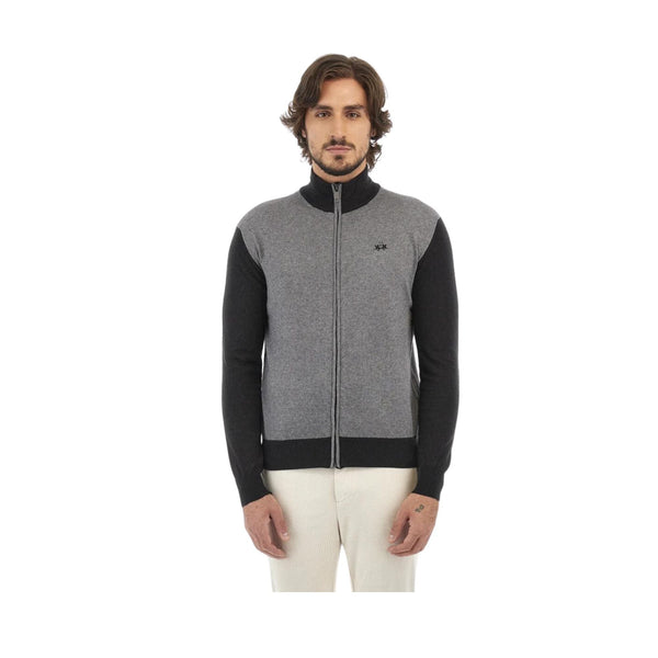 La Martina Cardigan Cardigan Uomo a zip bicolore Grigio nero - Francavilla Moda