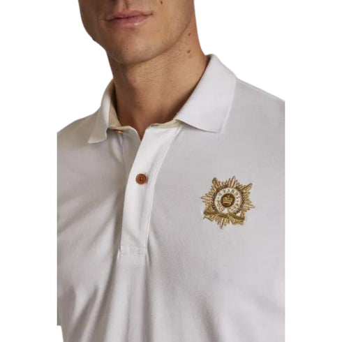 Polo Uomo in tinta unita con logo ricamato sul petto Bianco LA MARTINA- Francavilla Moda