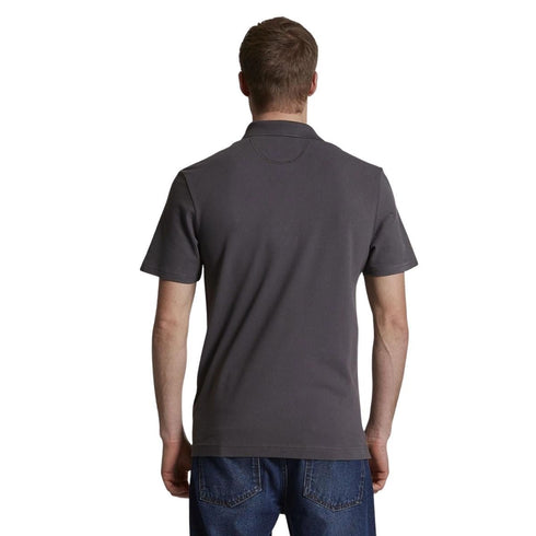 Polo Uomo in tinta unita con logo ricamato sul petto Grigio LA MARTINA- Francavilla Moda