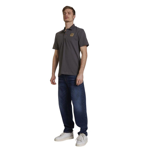 Polo Uomo in tinta unita con logo ricamato sul petto Grigio LA MARTINA- Francavilla Moda