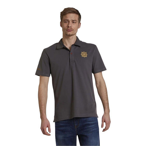 Polo Uomo in tinta unita con logo ricamato sul petto Grigio LA MARTINA- Francavilla Moda