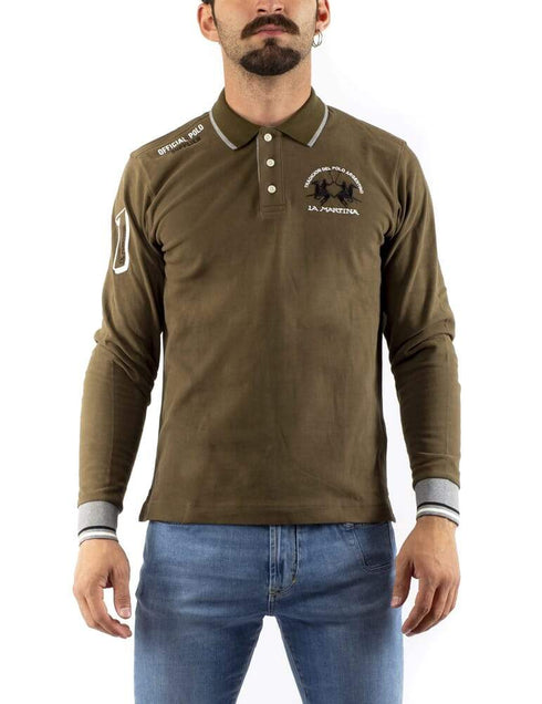 Polo Uomo SMP300JS005 Pistagna Rigata Verde LA MARTINA- Francavilla Moda