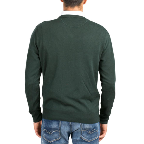 La Martina Pullover Pullover Uomo con scollo a V e logo Verde - Francavilla Moda