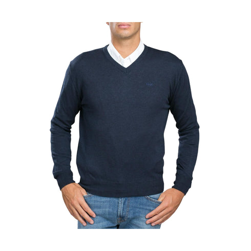 La Martina Pullover Pullover Uomo con scollo a V e logo Blu A22-LA MARTINAUMS001YW020-07017-M - Francavilla Moda