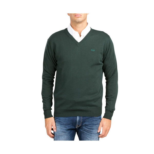 La Martina Pullover Pullover Uomo con scollo a V e logo Verde - Francavilla Moda