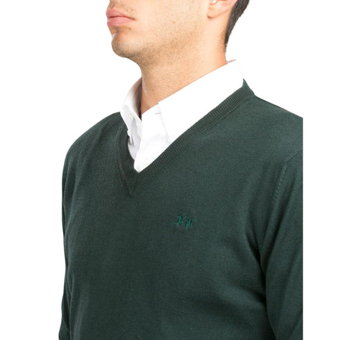 La Martina Pullover Pullover Uomo con scollo a V e logo Verde - Francavilla Moda