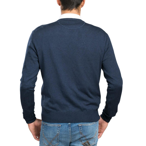 La Martina Pullover Pullover Uomo con scollo a V e logo Blu A22-LA MARTINAUMS001YW020-07017-M - Francavilla Moda