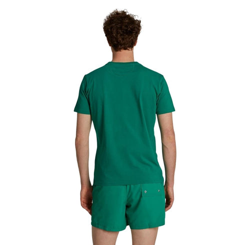 T-shirt Uomo in tinta unita con logo ricamato Verde LA MARTINA- Francavilla Moda