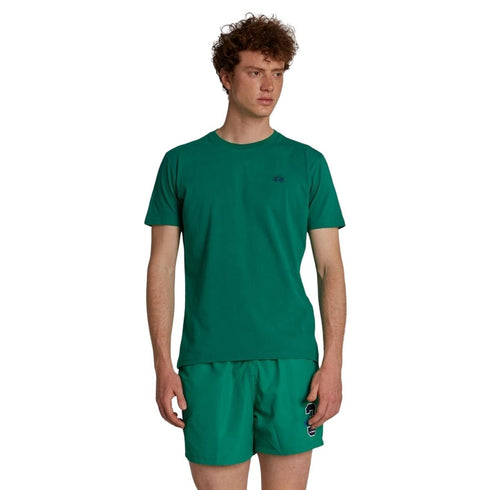 T-shirt Uomo in tinta unita con logo ricamato Verde LA MARTINA- Francavilla Moda