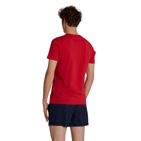 T-shirt Uomo in tinta unita con logo ricamato Rosso LA MARTINA- Francavilla Moda