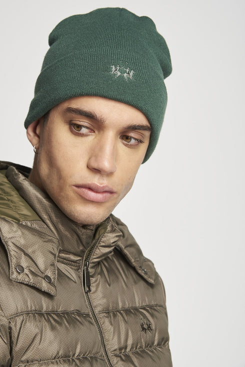Zuccotto Unisex Beanie con logo tono su tono Verde LA MARTINA- Francavilla Moda