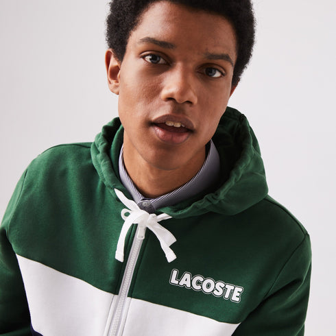 Felpa Uomo con zip Verde blu LACOSTE- Francavilla Moda