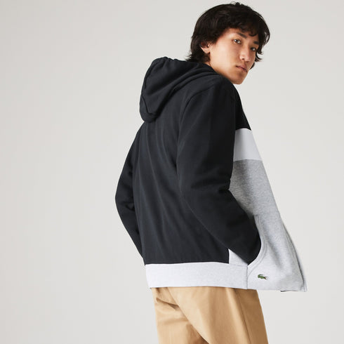 Felpa Uomo con zip Verde blu LACOSTE- Francavilla Moda