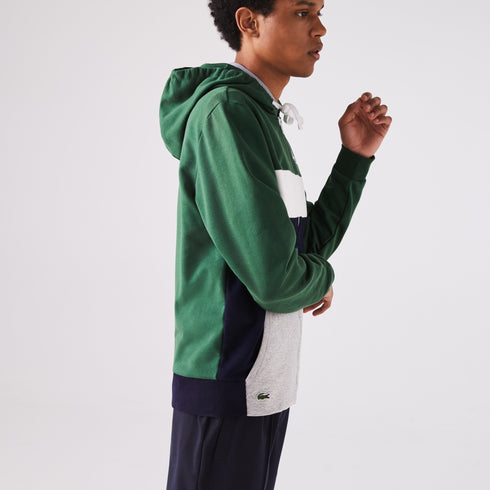 Felpa Uomo con zip Verde blu LACOSTE- Francavilla Moda