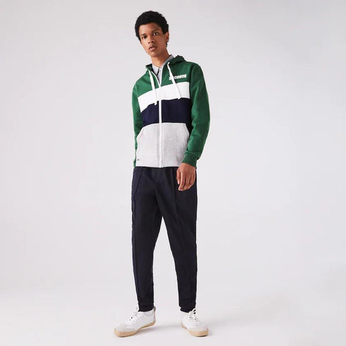 Felpa Uomo con zip Verde blu LACOSTE- Francavilla Moda