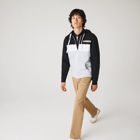 Felpa Uomo con zip Verde blu LACOSTE- Francavilla Moda