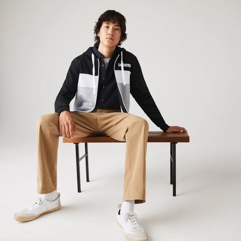 Felpa Uomo con zip Verde blu LACOSTE- Francavilla Moda