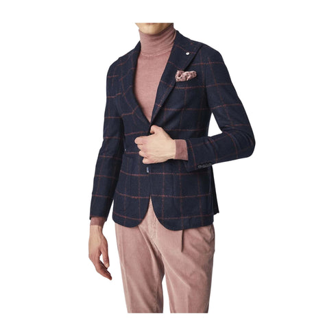 L.b.m. 1911 Giacca da uomo Giacca Uomo con fantasia finestrata Blu coccio - Francavilla Moda