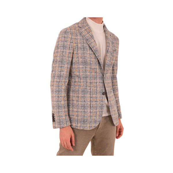 LBM 1911 Giacca da uomo Giacca Uomo con impunture su revers Grigio beige - Francavilla Moda