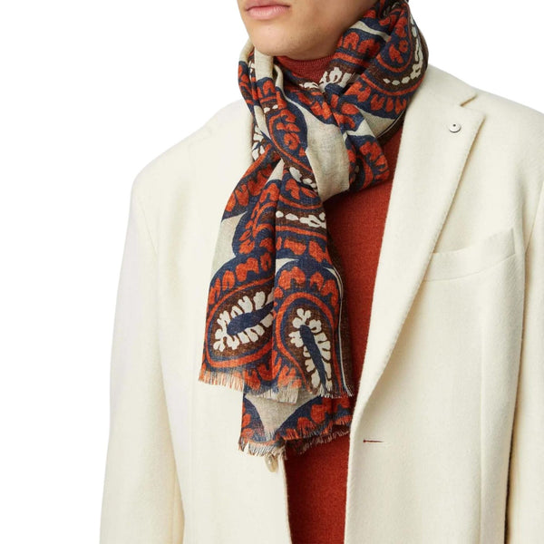 Sciarpa Uomo con fantasia all over Beige coccio L.B.M.- Francavilla Moda