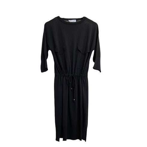 Abito Donna Midi con taschini frontali Nero LE CIVIQUE- Francavilla Moda