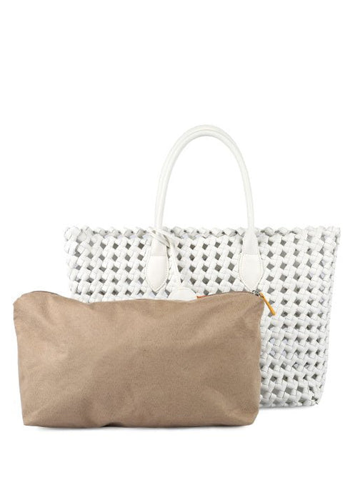 Borsa Donna Duck Bag intrecciato Bianco Le Pandorine- Francavilla Moda