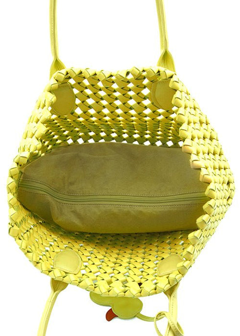 Borsa Donna Duck Bag intrecciato Lime Le Pandorine- Francavilla Moda