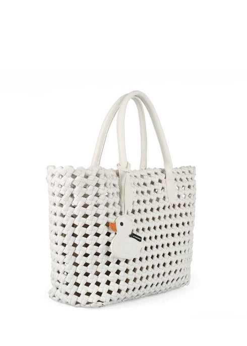 Borsa Donna Duck Bag intrecciato Bianco Le Pandorine- Francavilla Moda