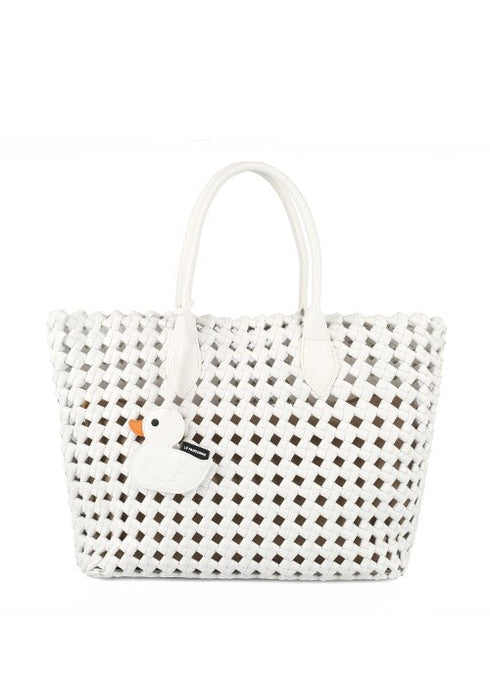 Borsa Donna Duck Bag intrecciato Bianco Le Pandorine- Francavilla Moda