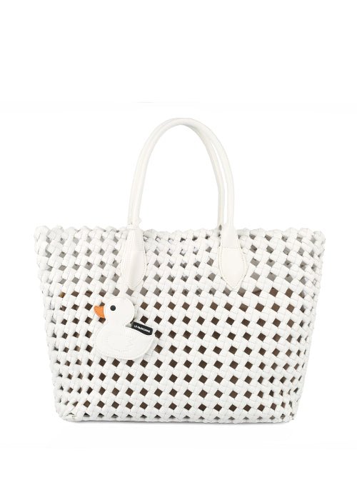 Borsa Donna Duck Bag intrecciato Bianco Le Pandorine- Francavilla Moda
