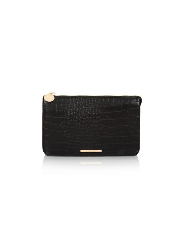 Pochette Donna effetto coccodrillo Nero Le Pandorine- Francavilla Moda