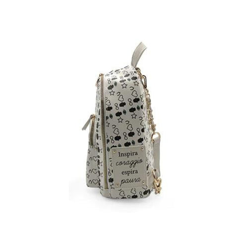 Zainetto Donna Vicky mini in ecopelle Bianco nero Le Pandorine- Francavilla Moda