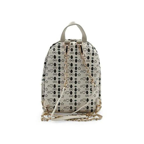 Zainetto Donna Vicky mini in ecopelle Bianco nero Le Pandorine- Francavilla Moda