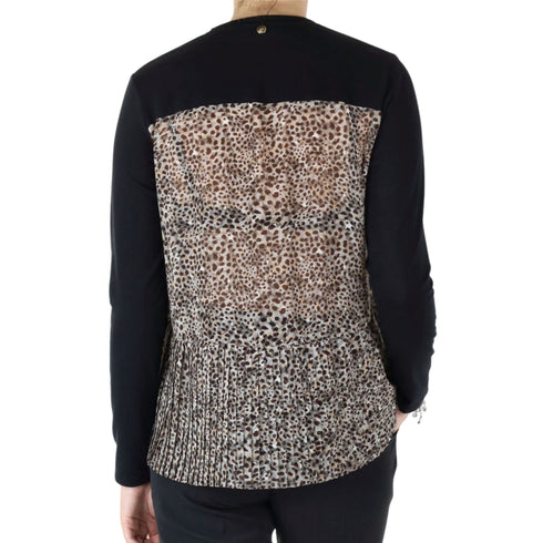 Blusa Donna bitessuto maculato Nero verde LIU JO- Francavilla Moda