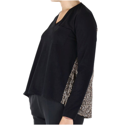 Blusa Donna bitessuto maculato Nero verde LIU JO- Francavilla Moda