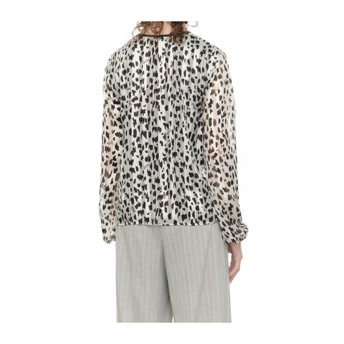 Liu Jo Blusa Blusa Donna con fantasia animalier Bianco nero - Francavilla Moda