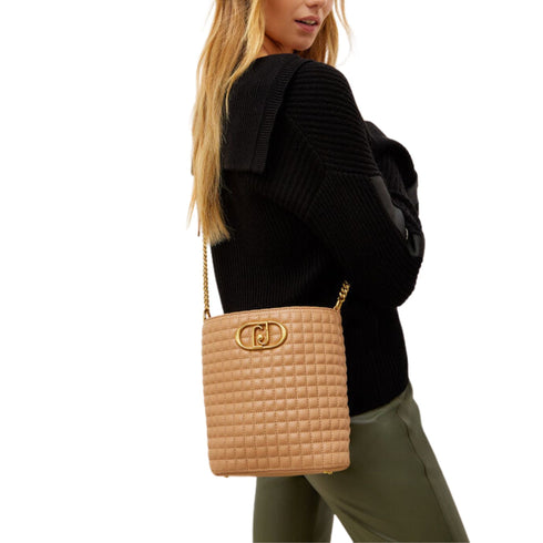 Borsa Donna a secchiello metelassé Cammello LIU JO- Francavilla Moda