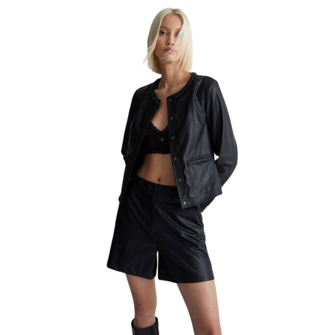 Giubbino Donna con motivo intrecciato Nero Liu Jo- Francavilla Moda