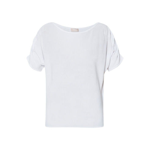 Maglia Donna con maniche arricciate Bianco Liu Jo- Francavilla Moda