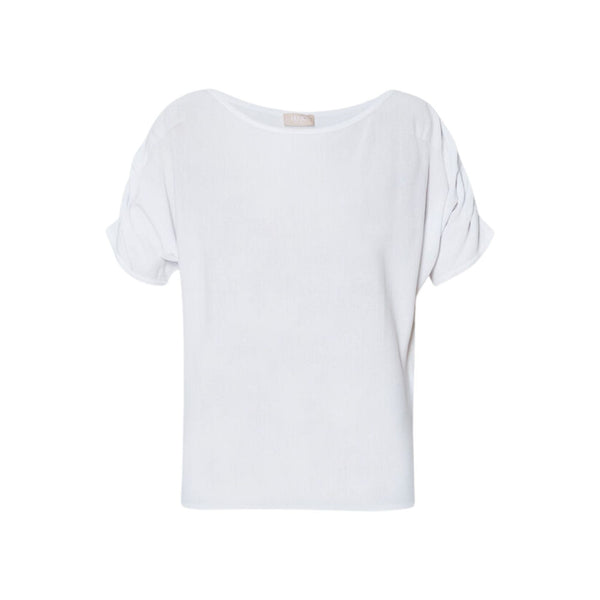 Maglia Donna con maniche arricciate Bianco Liu Jo- Francavilla Moda