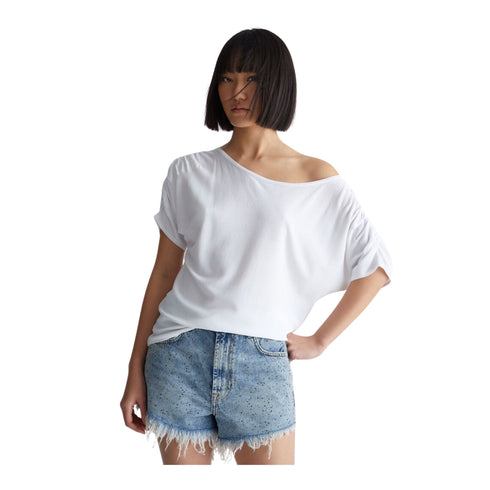 Maglia Donna con maniche arricciate Bianco Liu Jo- Francavilla Moda