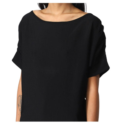 Maglia Donna con maniche arricciate Nero Liu Jo- Francavilla Moda
