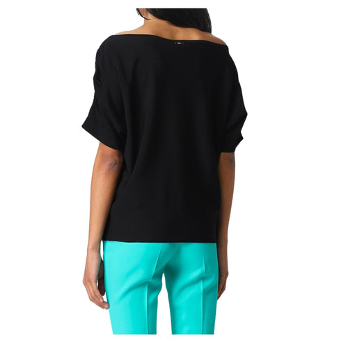Maglia Donna con maniche arricciate Nero Liu Jo- Francavilla Moda
