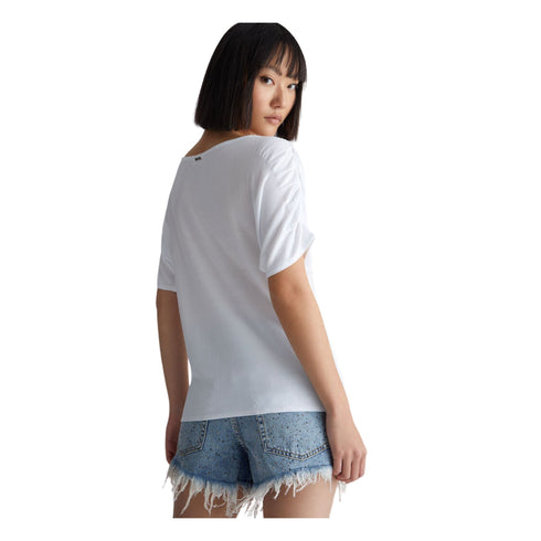 Maglia Donna con maniche arricciate Bianco Liu Jo- Francavilla Moda